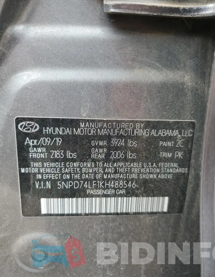 5NPD74LF1KH488546 Photo# 12