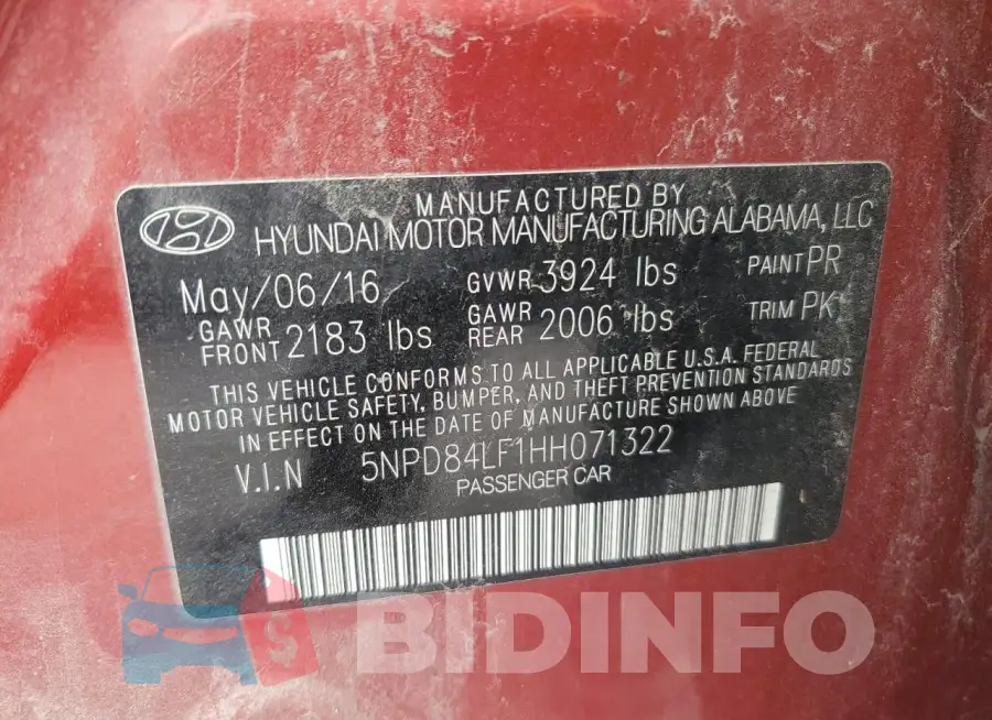 5NPD84LF1HH071322 Photo# 12