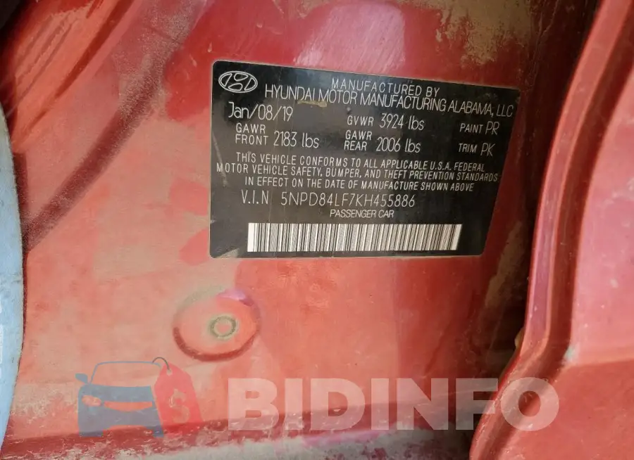 5NPD84LF7KH455886 Photo# 13