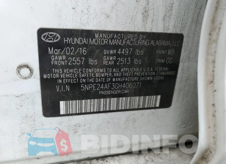 5NPE24AF3GH406071 Photo# 12