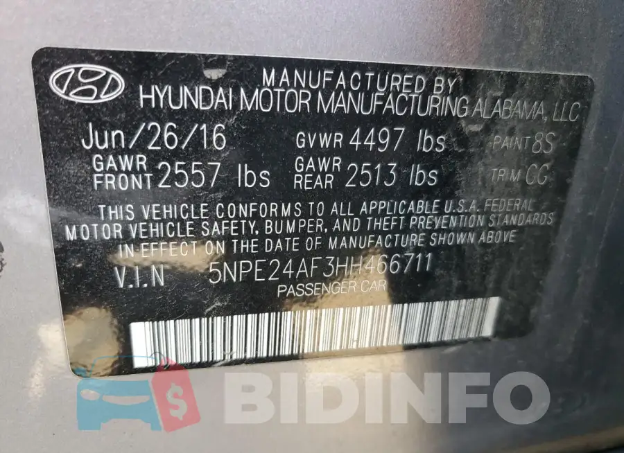 5NPE24AF3HH466711 Photo# 12