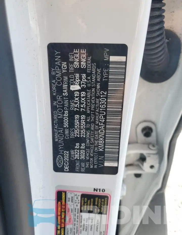 KM8KNDAF4PU163012 Photo# 13