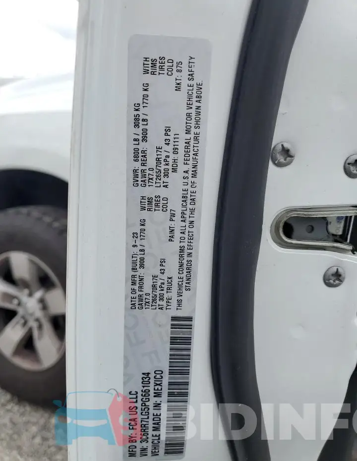 3C6RR7LG5PG661034 Photo# 12