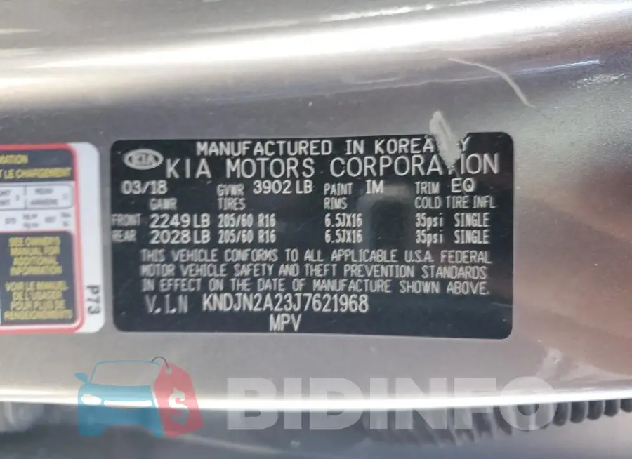 KNDJN2A23J7621968 Photo# 14