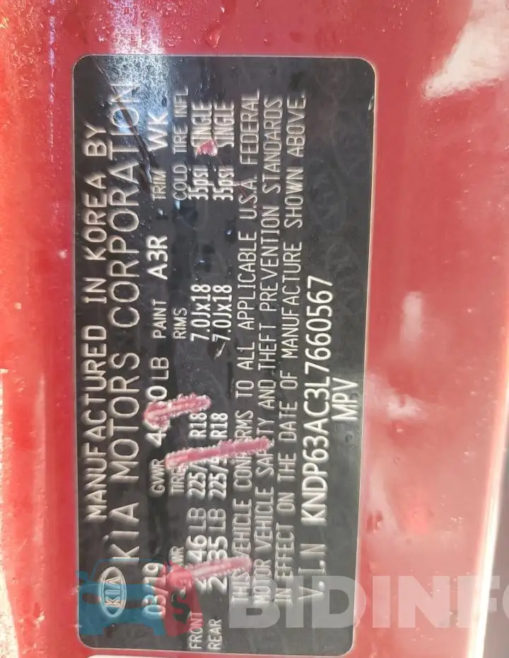 KNDP63AC3L7660567 Photo# 12