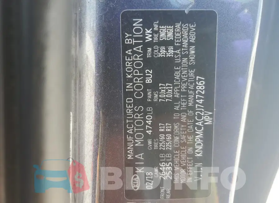 KNDPMCAC2J7472867 Photo# 13