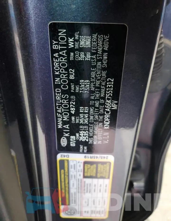 KNDPRCA66K7551312 Photo# 13