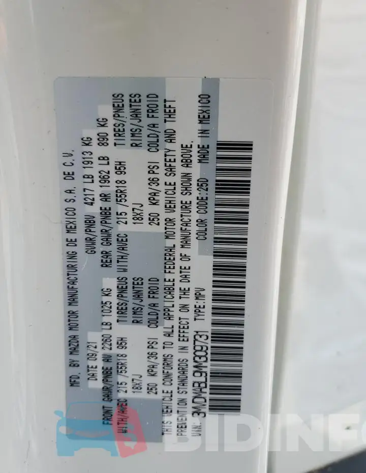 3MVDMABL9MM309731 Photo# 13