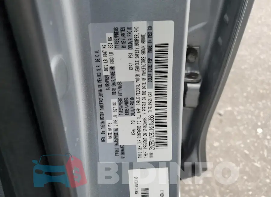 3MZBN1V39JM218856 Photo# 12