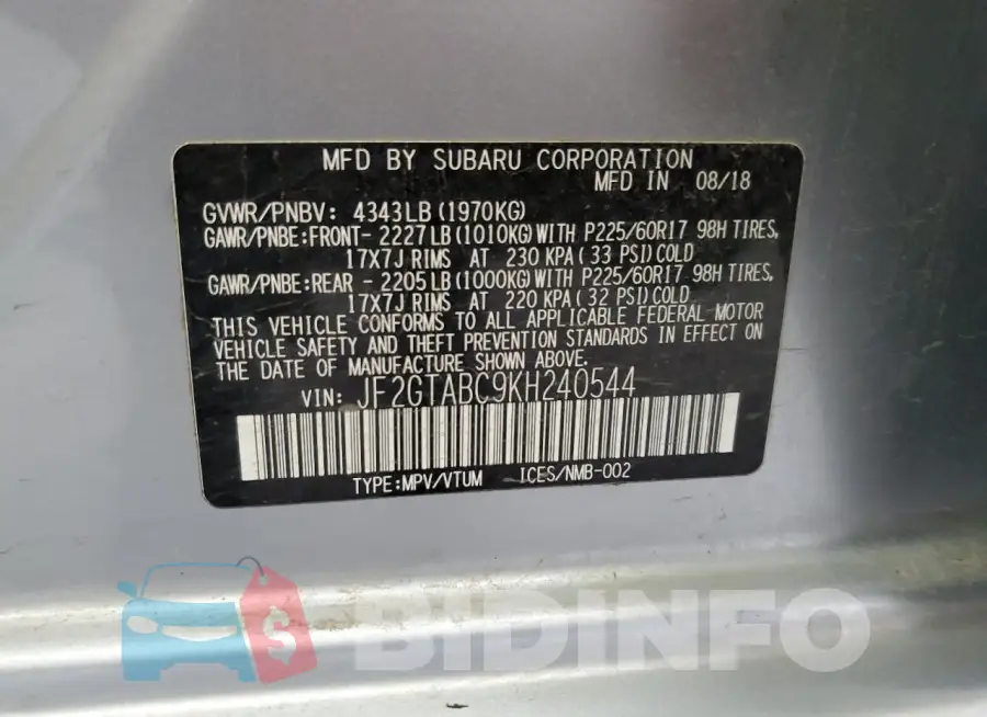 JF2GTABC9KH240544 Photo# 14