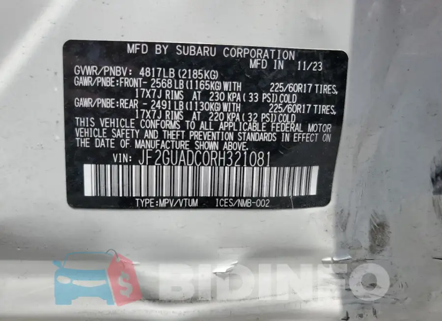 JF2GUADC0RH321081 Photo# 13