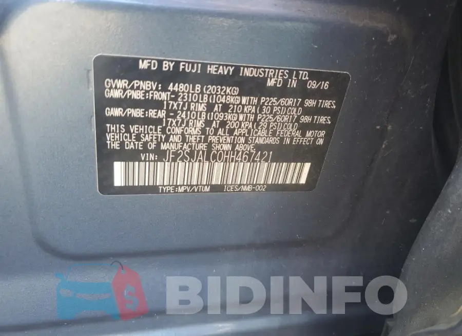 JF2SJALC0HH467421 Photo# 13