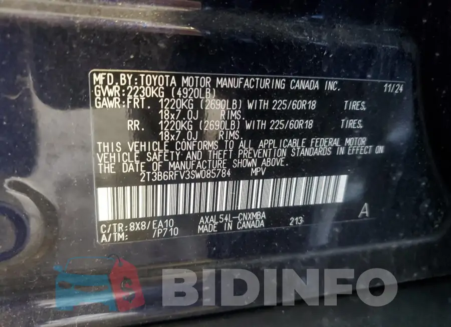 2T3B6RFV3SW085784 Photo# 13