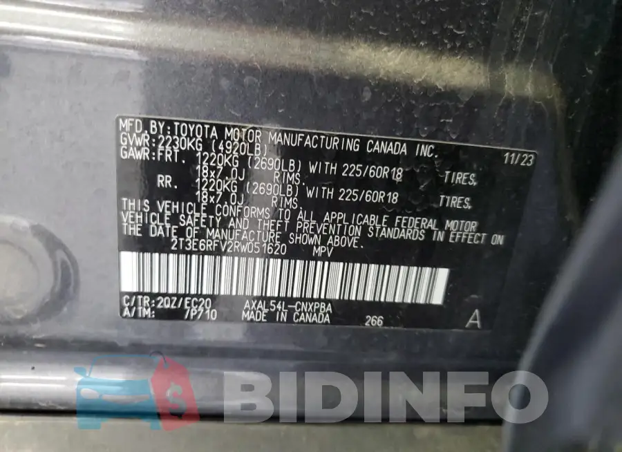 2T3E6RFV2RW051620 Photo# 14