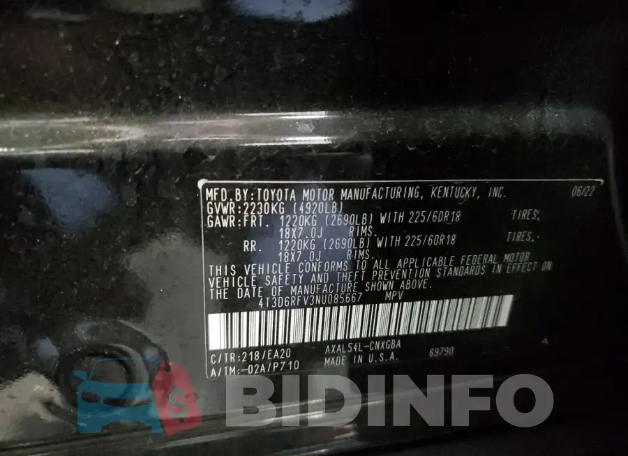 4T3D6RFV3NU085667 Photo# 13