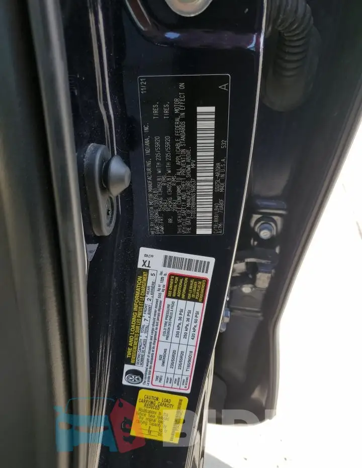 5TDDZRBHXNS168537 Photo# 13
