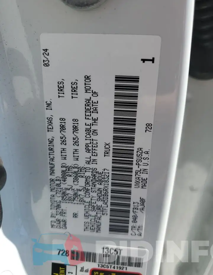 5TFLA5DB6RX183217 Photo# 13