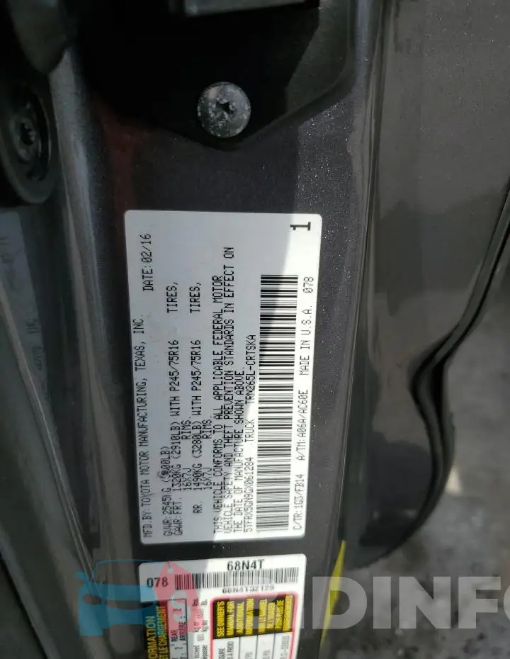 5TFRX5GN9GX061284 Photo# 12