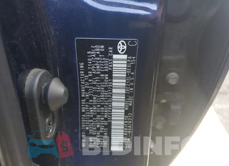 5YFEPRAE0LP017861 Photo# 12
