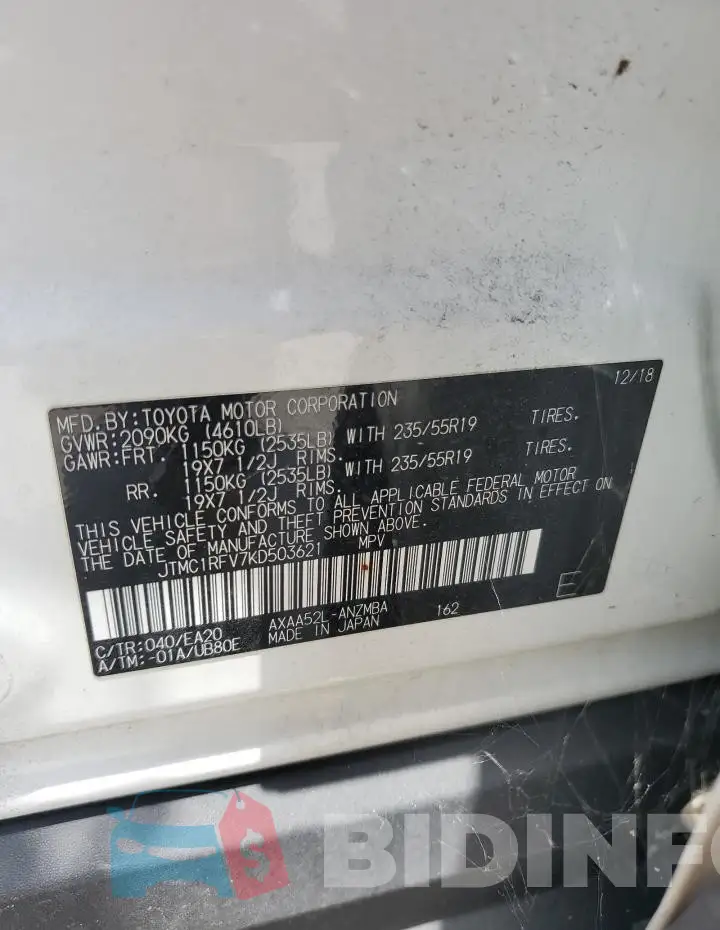 JTMC1RFV7KD503621 Photo# 14
