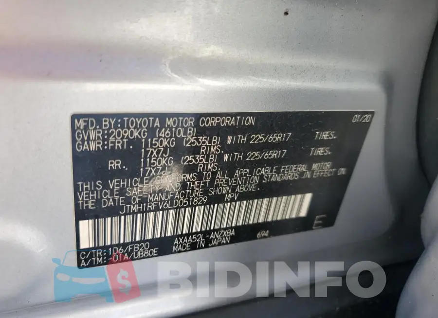 JTMH1RFV6LD051829 Photo# 13