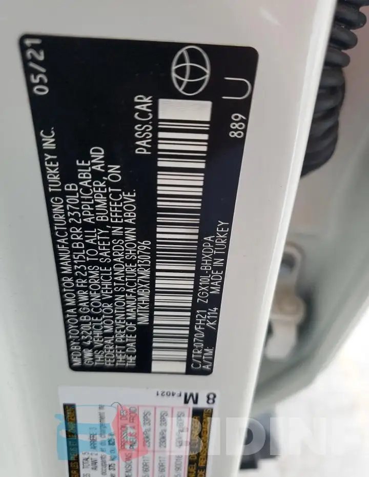 NMTKHMBX7MR130796 Photo# 12