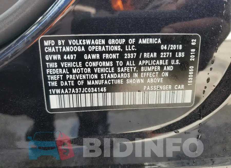 1VWAA7A37JC034145 Photo# 13