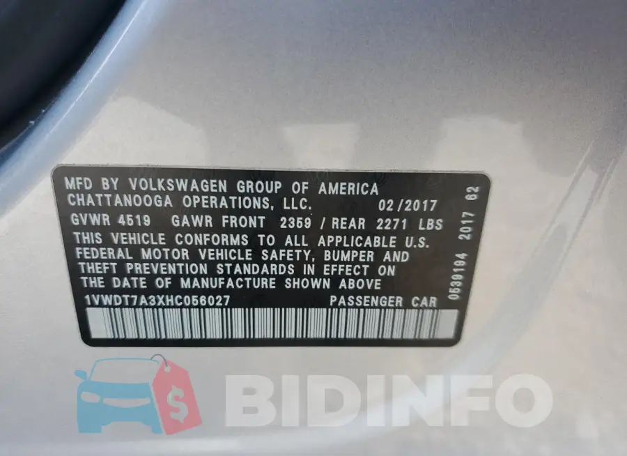1VWDT7A3XHC056027 Photo# 12