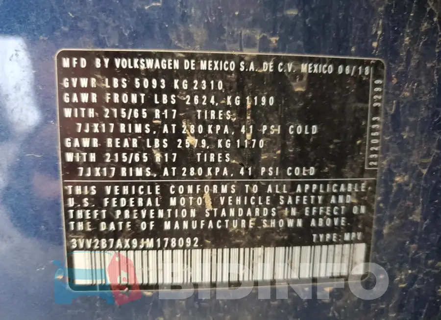 3VV2B7AX9JM178092 Photo# 13