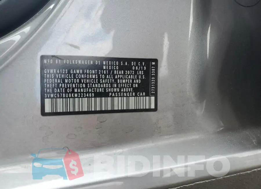 3VWC57BU8KM223469 Photo# 12