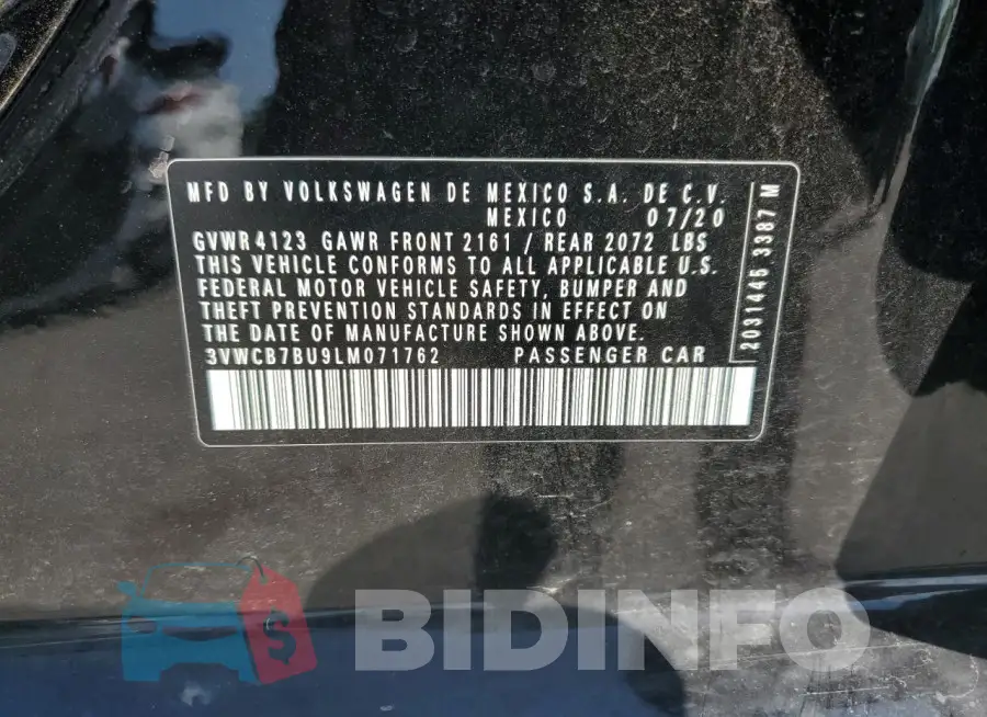 3VWCB7BU9LM071762 Photo# 12