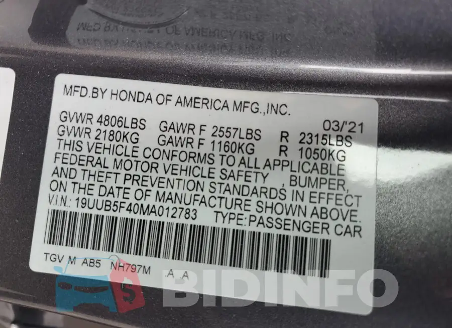 19UUB5F40MA012783 Photo# 12