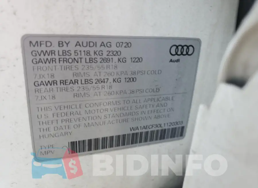 WA1AECF30L1120303 Photo# 13