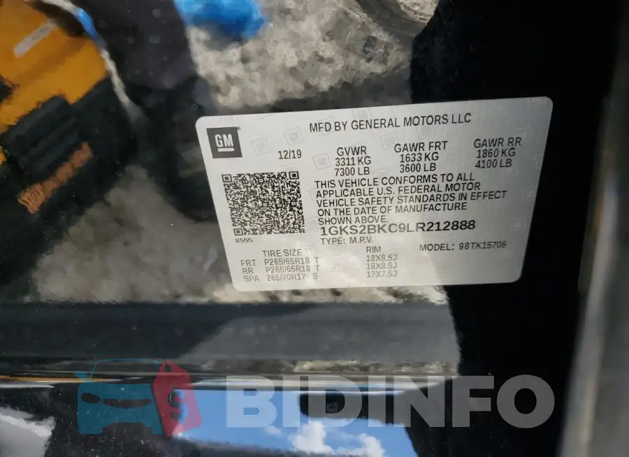 1GKS2BKC9LR212888 Photo# 13