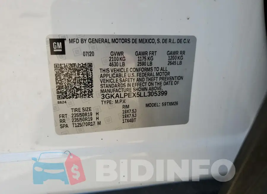 3GKALPEX5LL305399 Photo# 13
