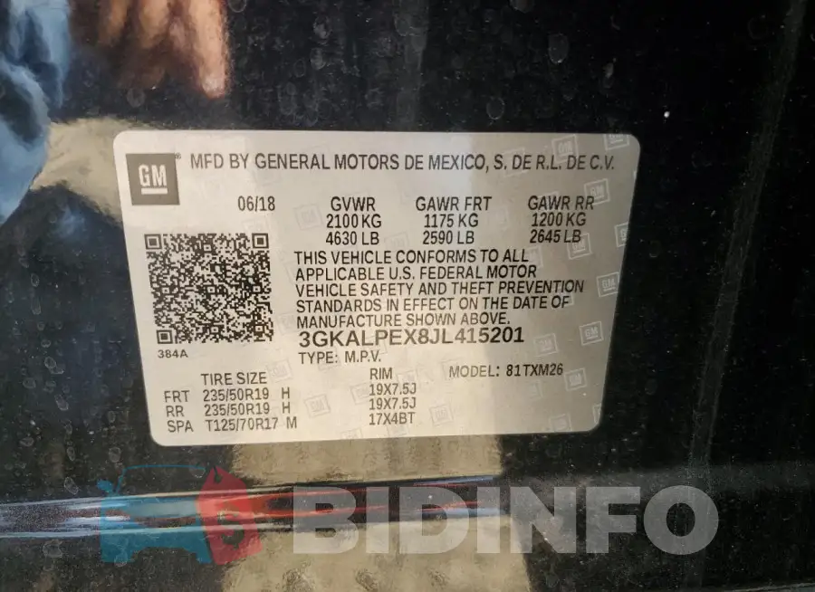 3GKALPEX8JL415201 Photo# 14