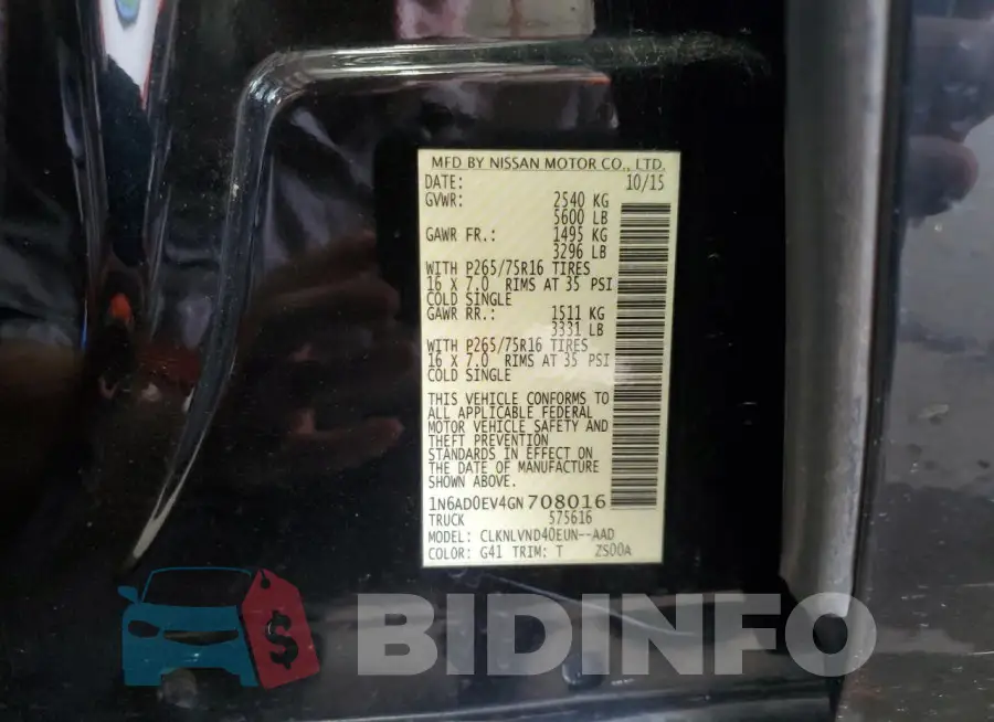 1N6AD0EV4GN708016 Photo# 12