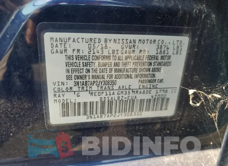 3N1AB7AP2JY308350 Photo# 12