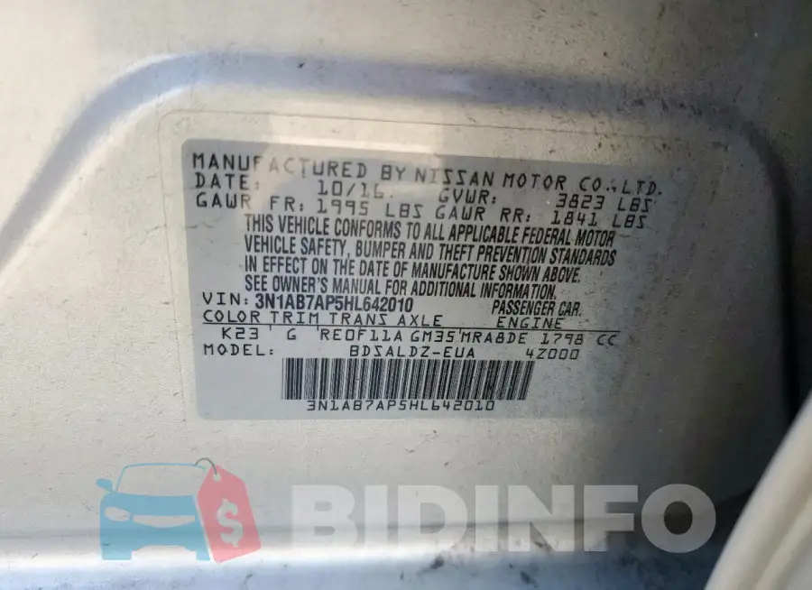 3N1AB7AP5HL642010 Photo# 12