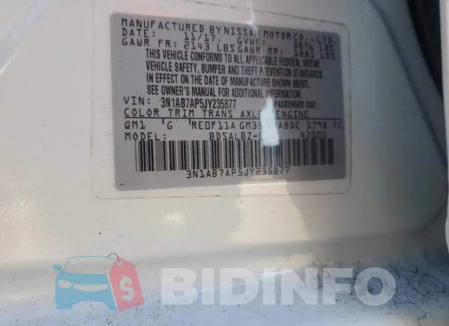 3N1AB7AP5JY235877 Photo# 13