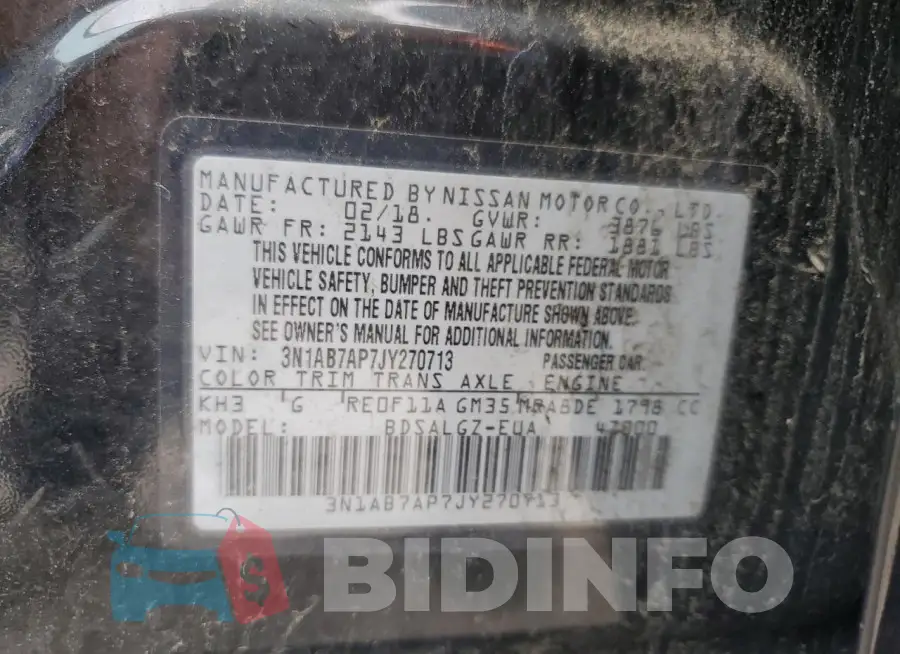 3N1AB7AP7JY270713 Photo# 12