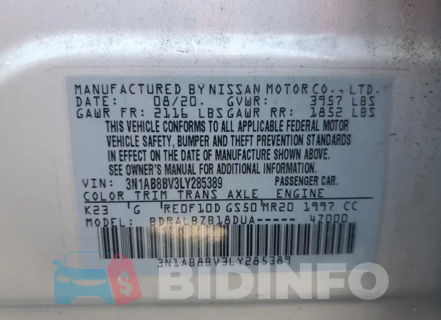 3N1AB8BV3LY285389 Photo# 12
