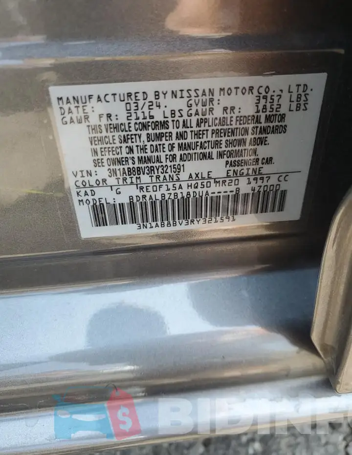 3N1AB8BV3RY321591 Photo# 12