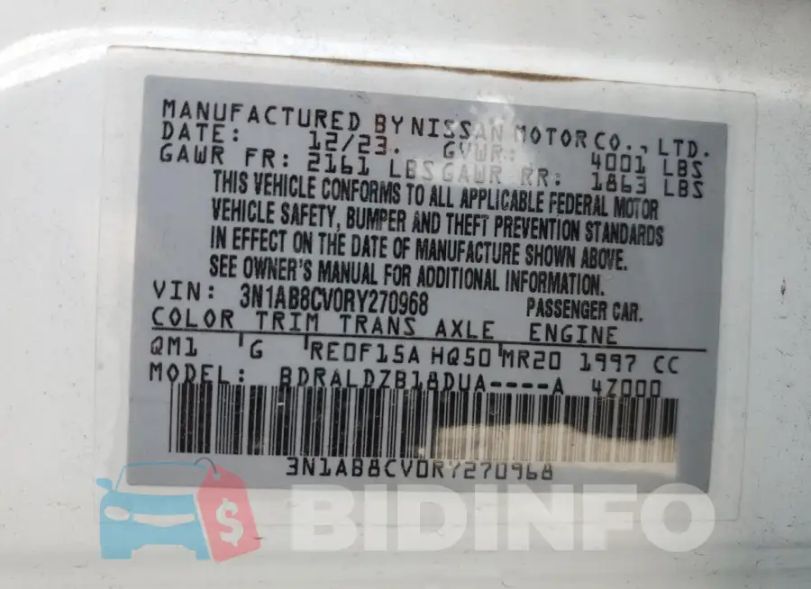 3N1AB8CV0RY270968 Photo# 13