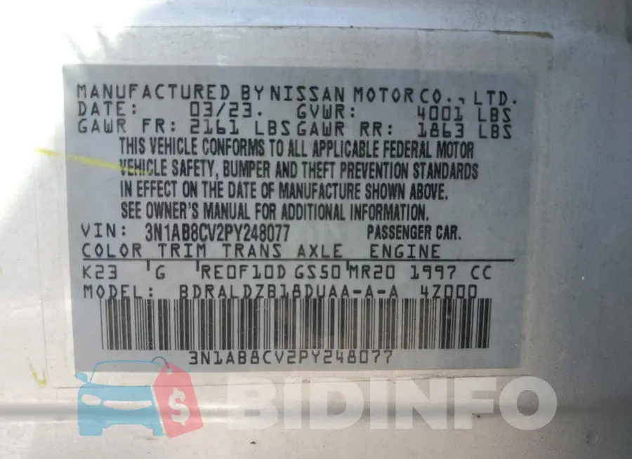 3N1AB8CV2PY248077 Photo# 12