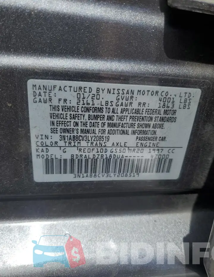 3N1AB8CV3LY208519 Photo# 12