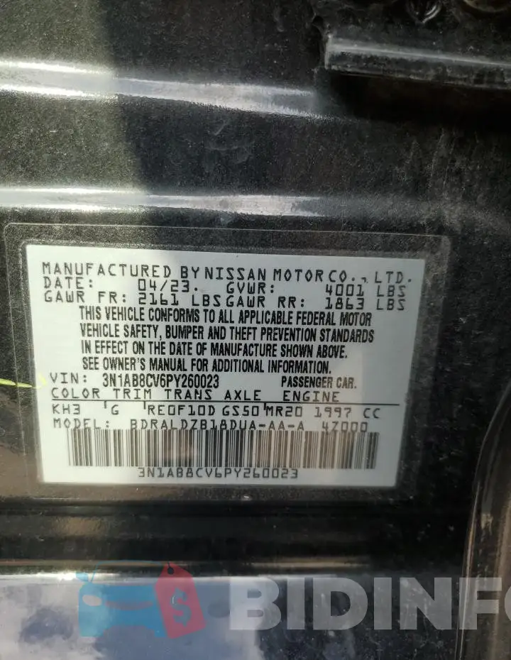 3N1AB8CV6PY260023 Photo# 13