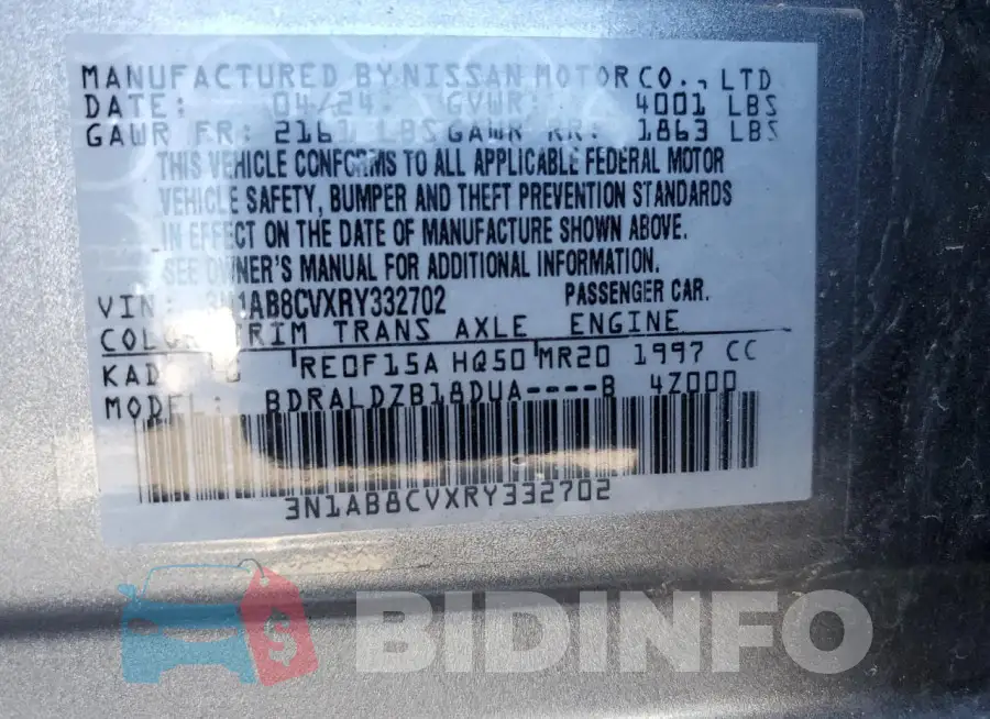 3N1AB8CVXRY332702 Photo# 12