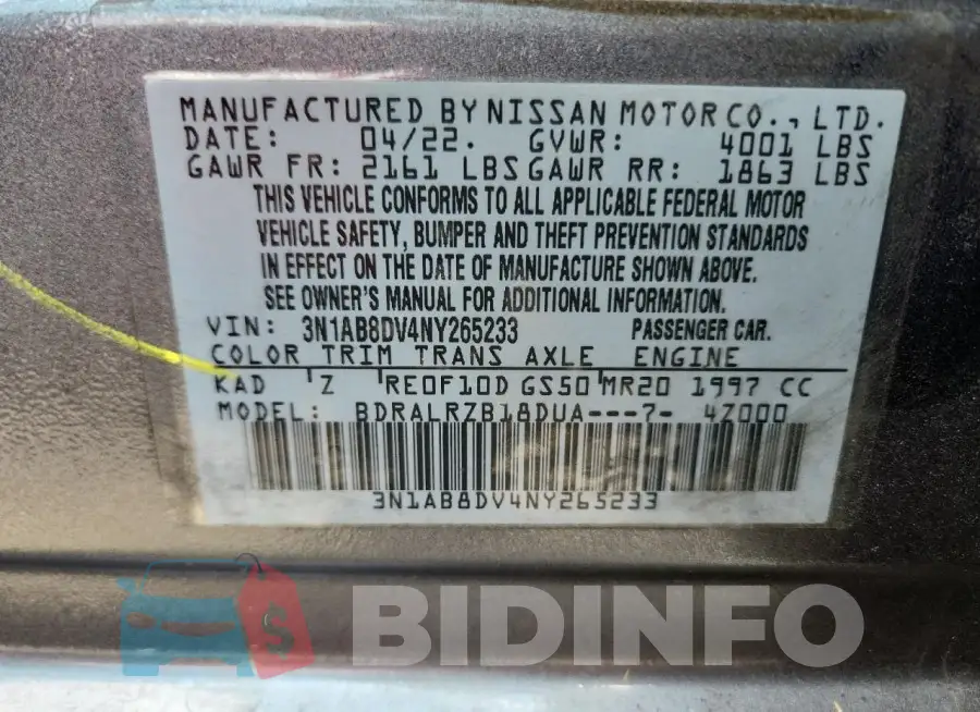 3N1AB8DV4NY265233 Photo# 13