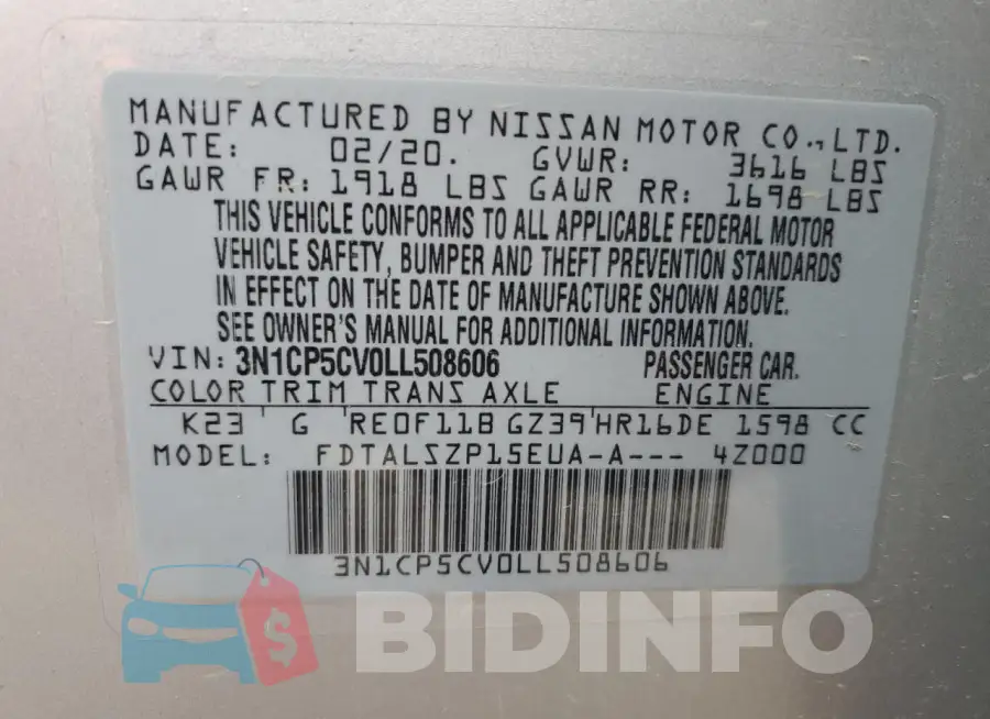3N1CP5CV0LL508606 Photo# 13